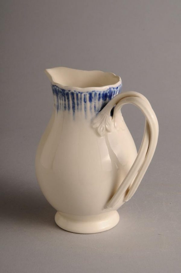 Hartley Greens Leeds Pottery Blue Shell Edge Cream / Milk Jug-0