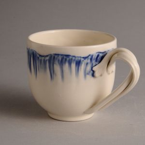 Hartley Greens Leeds Pottery Blue Shell Edge Tea Cup-0