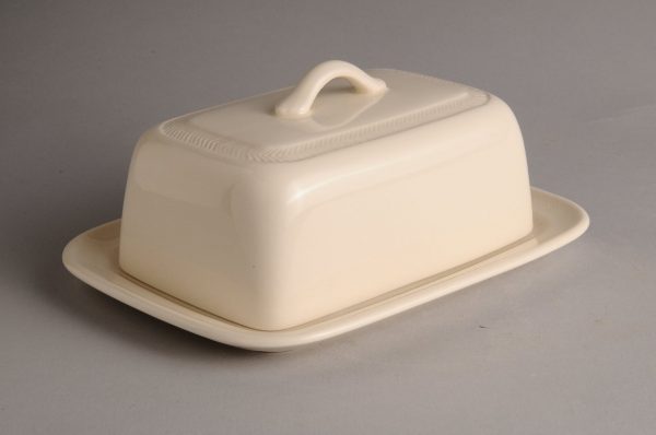 Hartley Greens Leeds Pottery Hunslet Covered Butter Dish -0