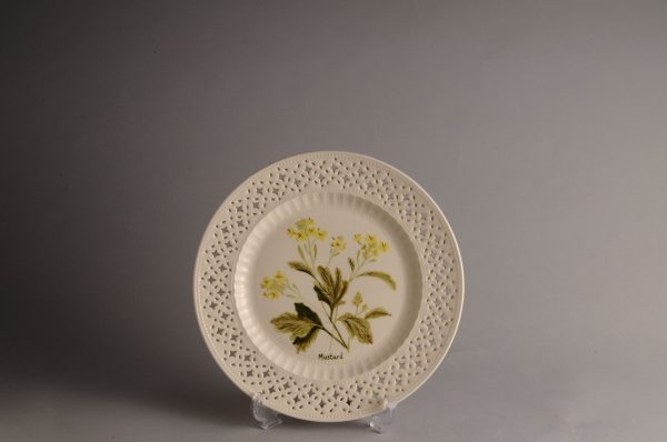 Hartley Greens Leeds Pottery Pierced Mustard Plate -0
