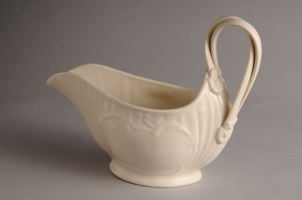 Hartley Greens Leeds Pottery Large Twisted Handle Sauce Boat Jug-0