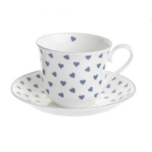 Nina Campbell Blue Heart Chatsworth Cup and Saucer -0
