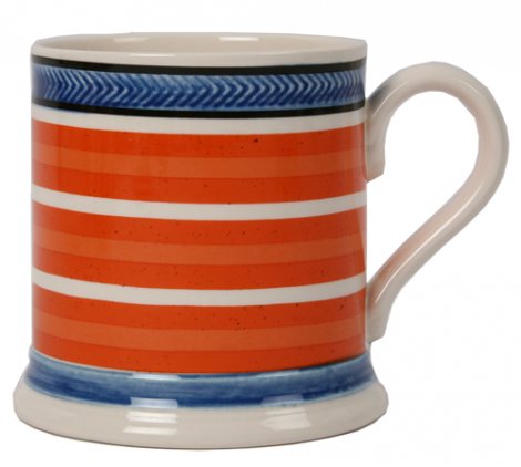 Leeds Pottery Mochaware Coral Stripe Mug-0