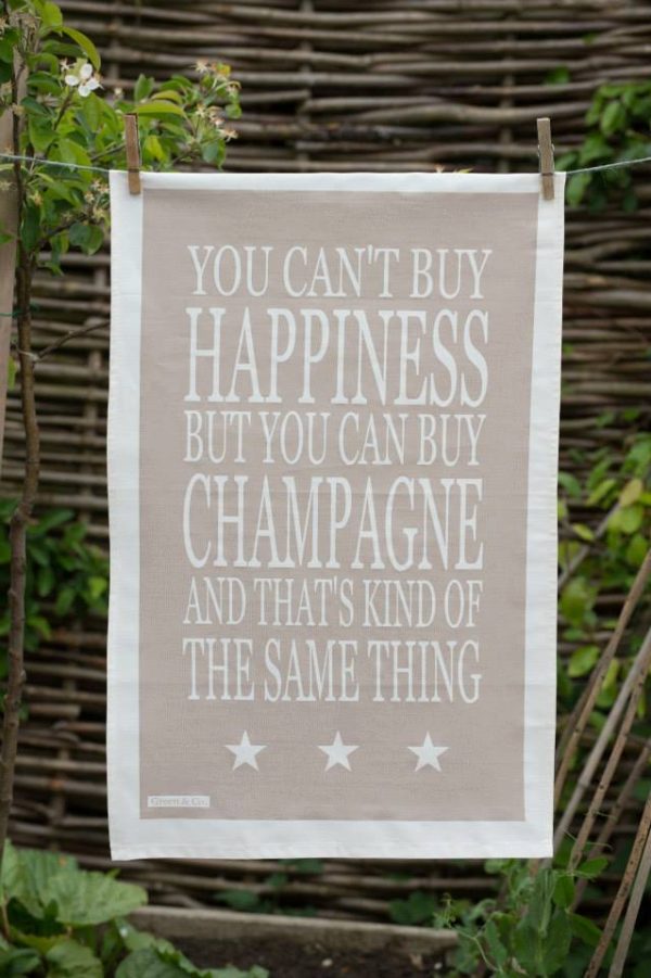 Green & Co Champagne Happiness Tea Towel-0