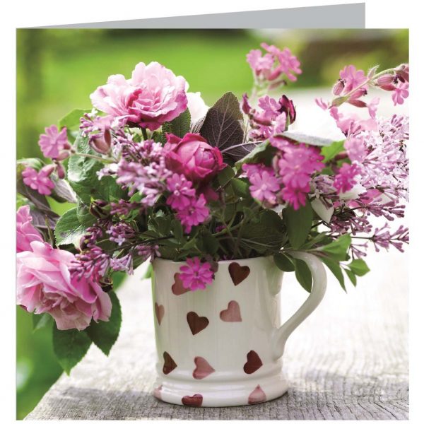 Emma Bridgewater Pink Hearts Spray Flower Card-0