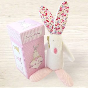 Rufus Rabbit Baby Girl Rattle-0