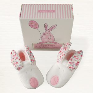 Rufus Rabbit Baby Girl Slippers 0-6 Months-0