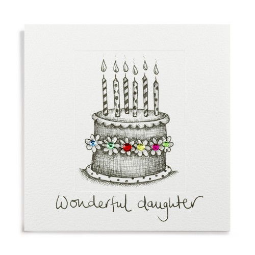 Janie Wilson Wonderful Daughter Birthday Cake Card-0