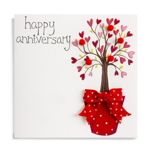 Janie Wilson Happy Anniversary Heart Tree Card-0