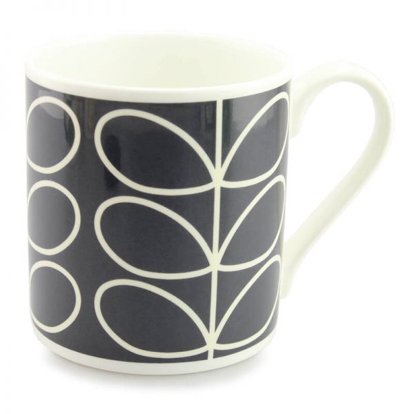 Orla Kiely Linear Stem Quite Big Charcoal Grey Mug-0