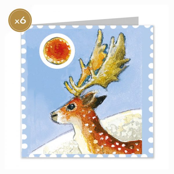 Emma Bridgewater Reindeer Stamp Christmas Cards x 5-0