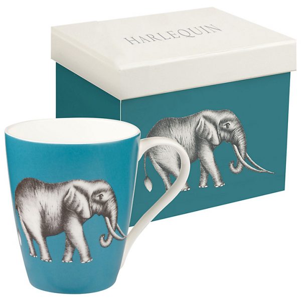 Harlequin Savanna Elephant Lagoon Mug-0