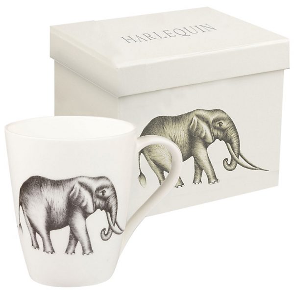 Harlequin Savanna Elephant White Mug-0