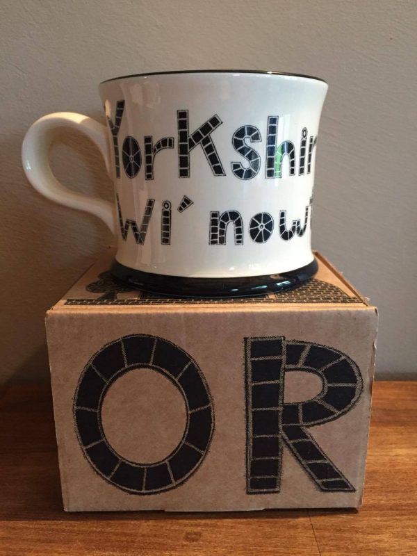 Moorland Pottery Yorkshire born & bred wi'nowt teken out Mug Gift Boxed-0