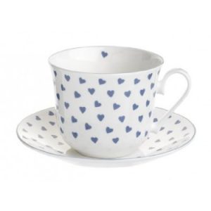 Nina Campbell Blue Heart Breakfast Cup & Saucer-0