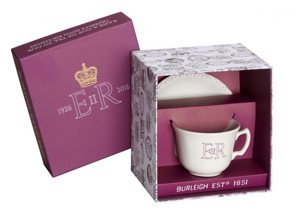 Burleigh Queens 90th Birthday Tea Set Cup & Saucer Gift Boxed-0