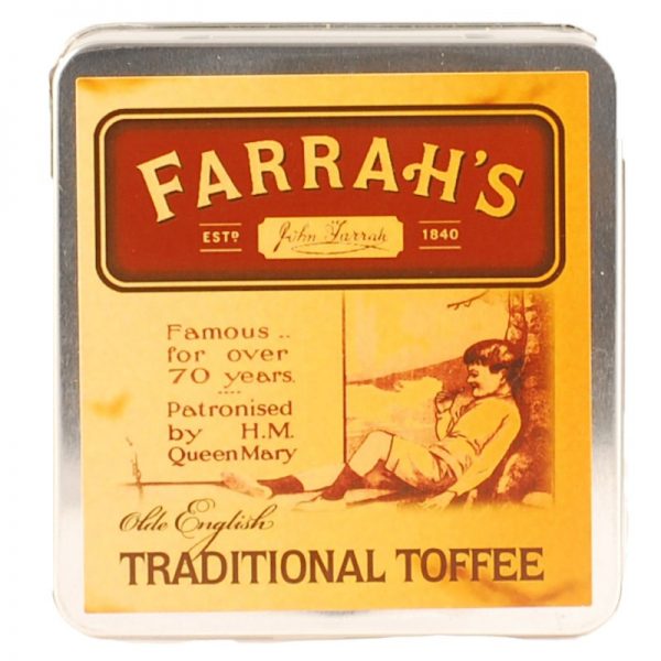 Farrah's of Harrogate Traditional Toffee Flat Tin 100g-0