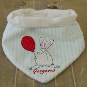 Rufus Rabbit Baby Boy Dribble Bib-0