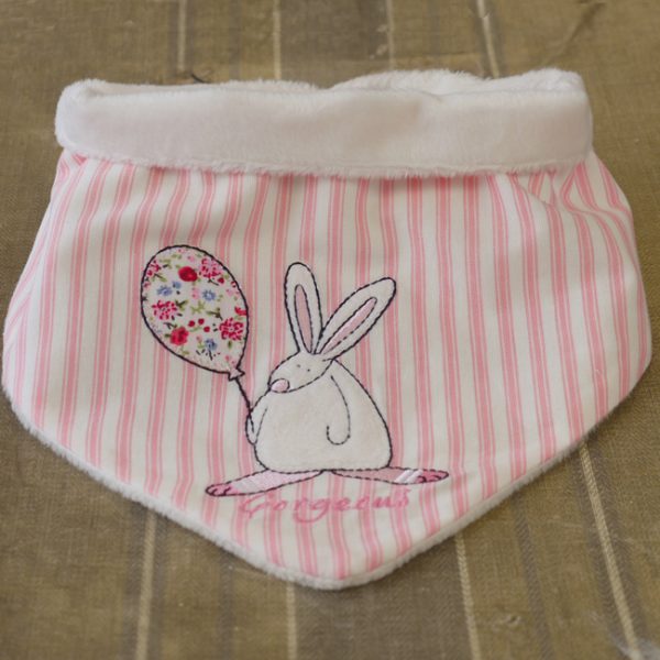 Rufus Rabbit Baby Girl Dribble Bib-0