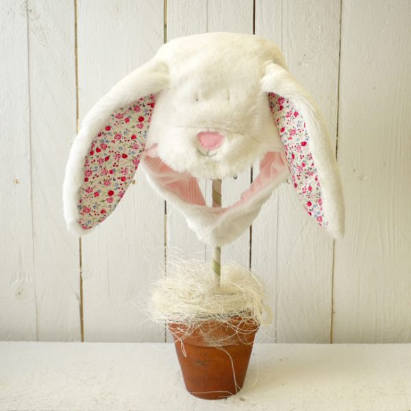 Rufus Rabbit Baby Girl Fluffy Bonnet -0