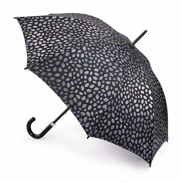 Lulu Guinness Pewter Scattered Lips Walking Umbrella-0