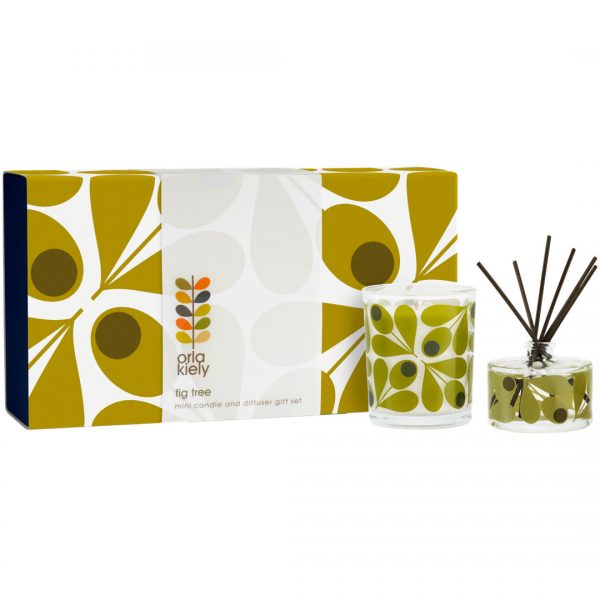 Orla Kiely Acorn Fig Tree Mini Candle & Diffuser Gift Set-0