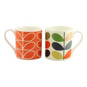 Orla Kiely Set of 2 Multi Stem & Orange Gift Boxed Mugs -0