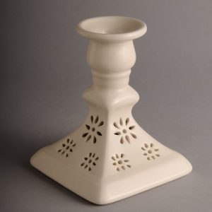 Hartley Greens Leeds Pottery Square Pierced Candlestick Holder-0