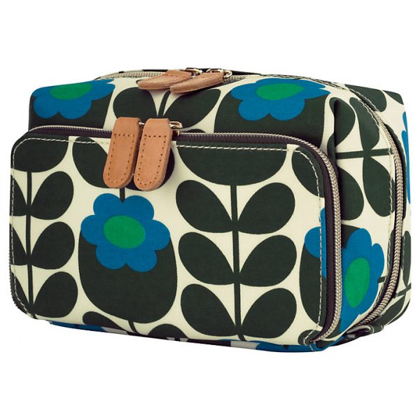 Orla Kiely Primrose Jade Medium Cosmetic Wash Bag-0