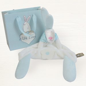 Rufus Rabbit Baby Boy Blue Comforter & Gift Bag-0