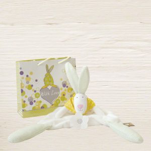Rufus Rabbit Baby Yellow Comforter & Gift Bag-0