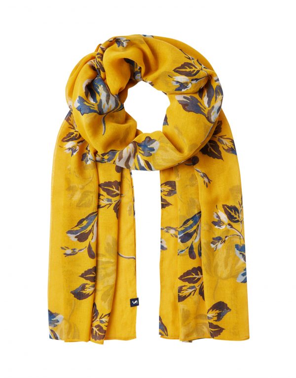 Joules Gold Floral Wensley Scarf-3715