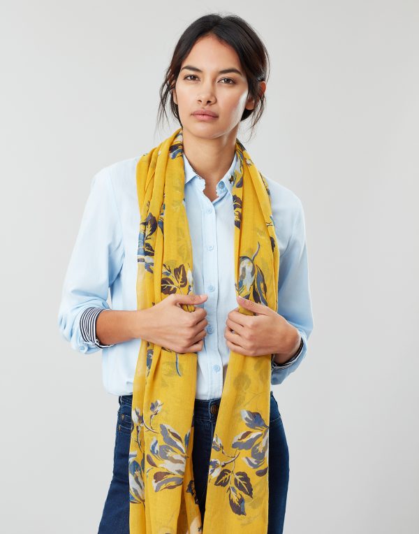 Joules Gold Floral Wensley Scarf-3717