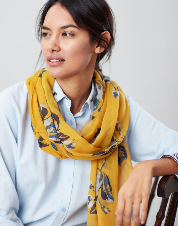 Joules Gold Floral Wensley Scarf-3716