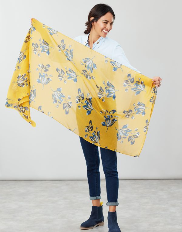 Joules Gold Floral Wensley Scarf-3719