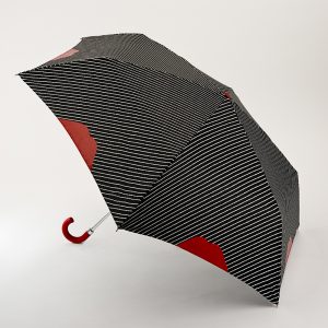 Lulu Guinness Pinstripe Lips Handbag Umbrella