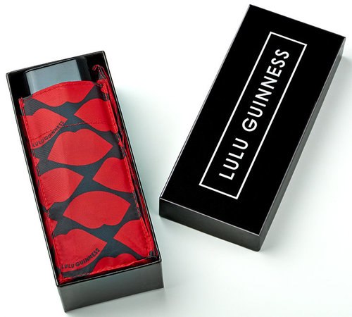 Lulu Guinness Lips Grid Red Gift Boxed Umbrella-0