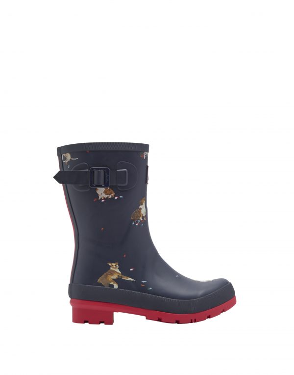 Joules Dogs Print Mid Height Wellington Boots-3041