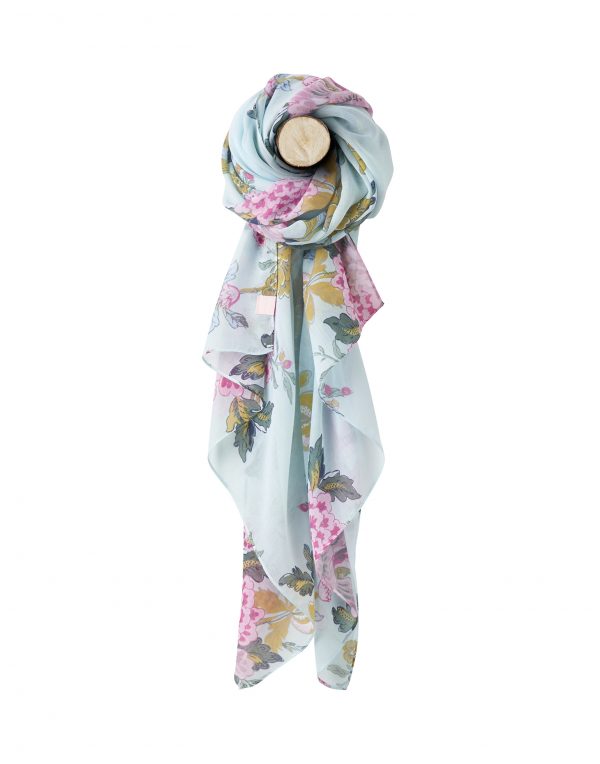 Joules Aqua Chinoise Flower Wensley Scarf-0
