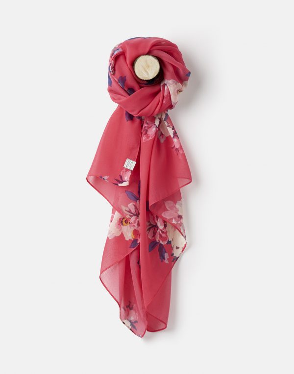 Joules Raspberry Bircham Bloom Wensley Scarf-0