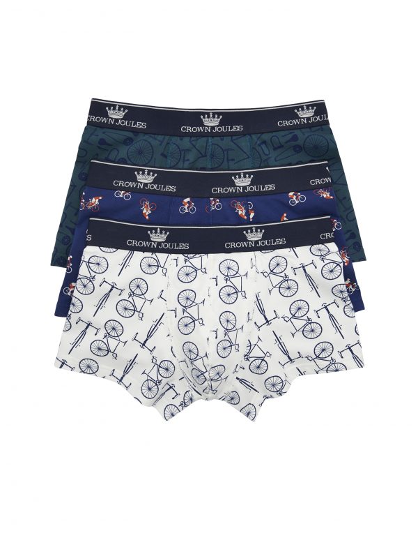 Joules Crown Joules Great Ride Printed Boxers, 3 Pack-0
