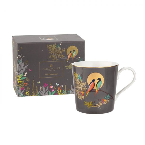 Sara Miller Grey Birds Mug, Gift Boxed-0