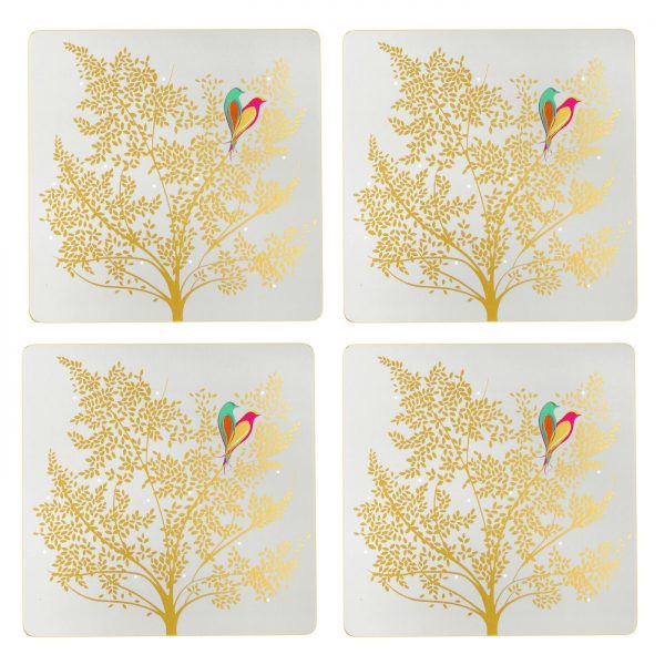 Sara Miller Chelsea Lovebirds Set Of 4 Square Placemats -0