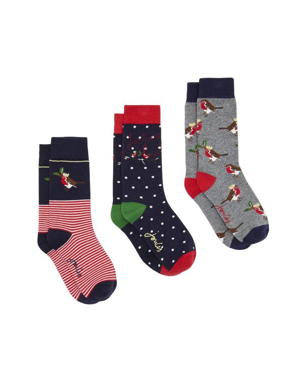Joules Robin Cracking Socks Gift Set, Crackers Set-3043