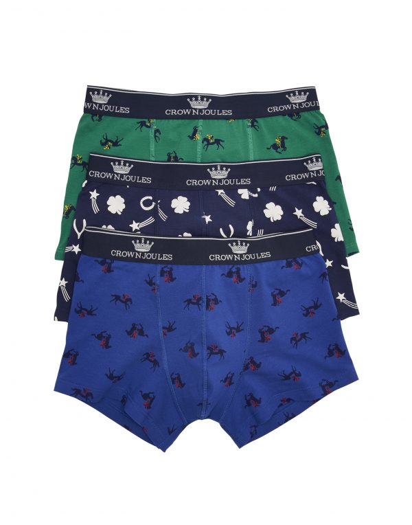 Joules Crown Joules Race Day Printed Boxers, 3 Pack-0