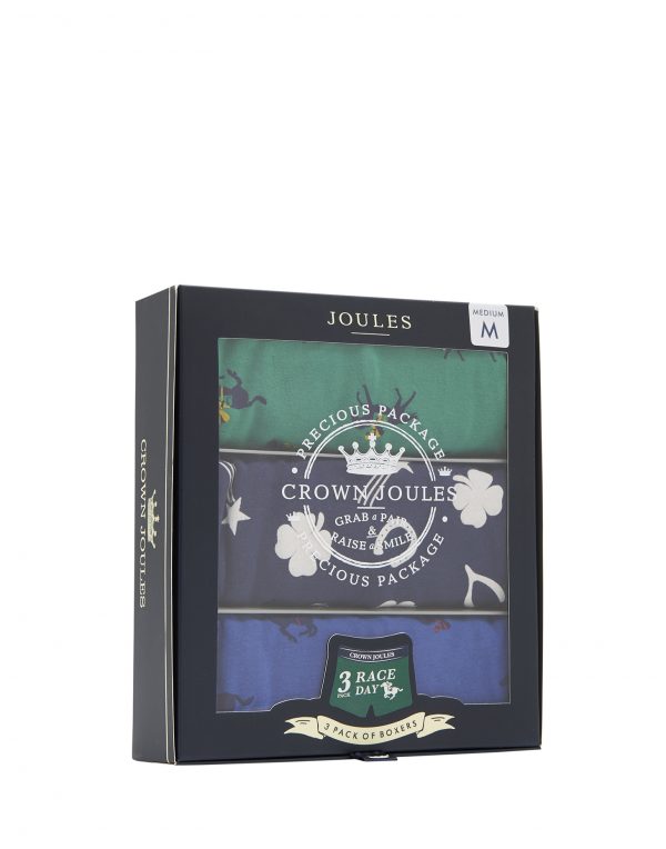 Joules Crown Joules Race Day Printed Boxers, 3 Pack-3054