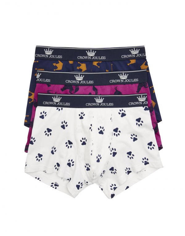 Joules Crown Joules Top Dog Printed Boxers, 3 Pack-0