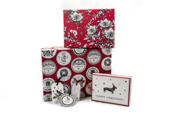 Alice Scott Nest of 3 Gift Boxes, Dashing Dogs, Botanical & Pomande-0