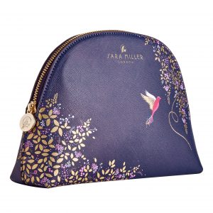 Sara Miller London Medium Navy Blue Cosmetics Bag-0