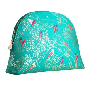 Sara Miller Large Green Birds Cosmetics Bag-0